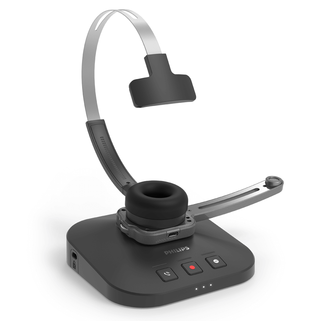 Philips SpeechOne Diktier-Headset PSM 6500 inkl. Dockingstation und Statuslicht